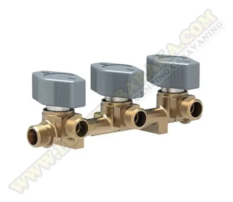 Llave de paso de gas de 3 vías