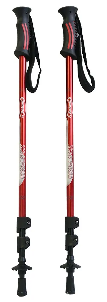 Setmil PRO LOCK rojos – Bastones telescópicos de trekking