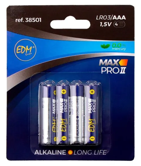 EDM Pilas Alcalinas Max Pro II LR03/AAA