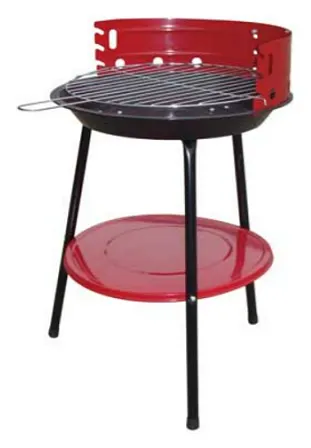 Barbacoa redonda de acero esmaltada para carbón 36 cm