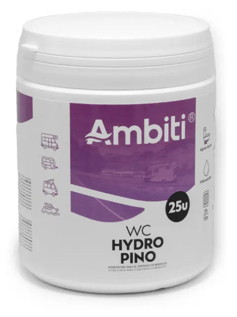 AMBITI WC Hydro Pino 25 monodosis, pastillas para WC químico