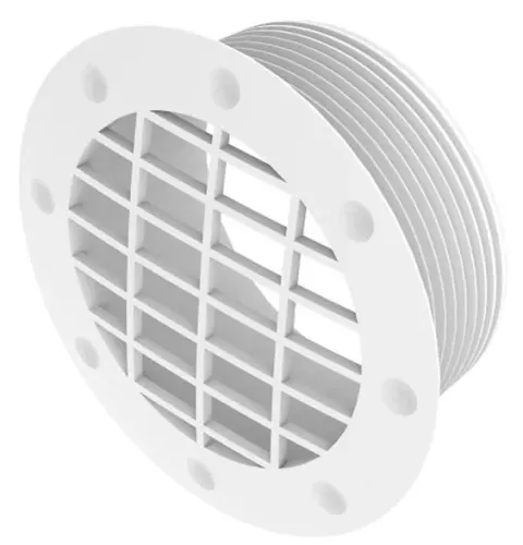 Rejilla de ventilación fija para conducto de aire Whale de 65 mm, color blanco