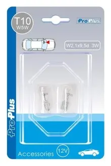 Bombilla para coche 12V 5W T10 W2,1×9,5d, 2 piezas