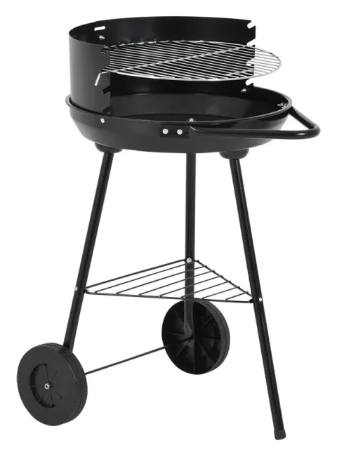Barbacoa de carbón semiabierta