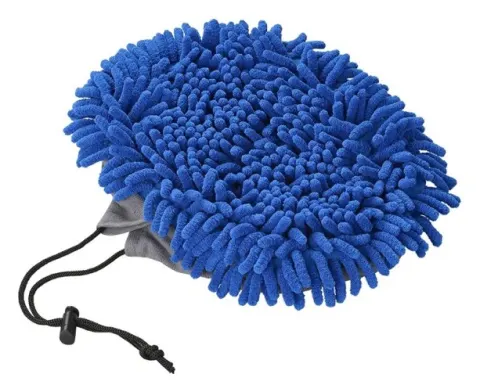 Funda de microfibra chenilla para cepillo de lavado telescópico. Azul