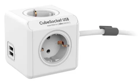 PowerCube Extended USB cubo blanco de enchufes