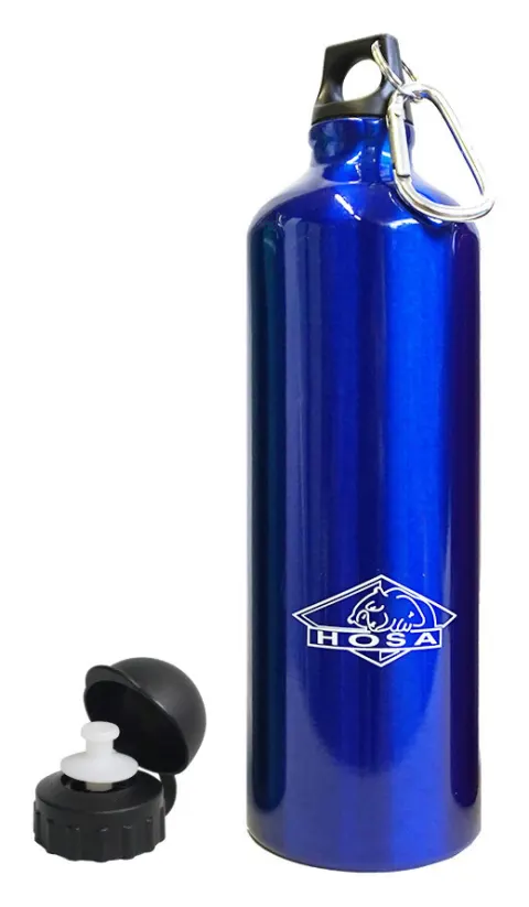 Hosa Aluminio Mosquetón 1 Litro azul – Botella cantimplora