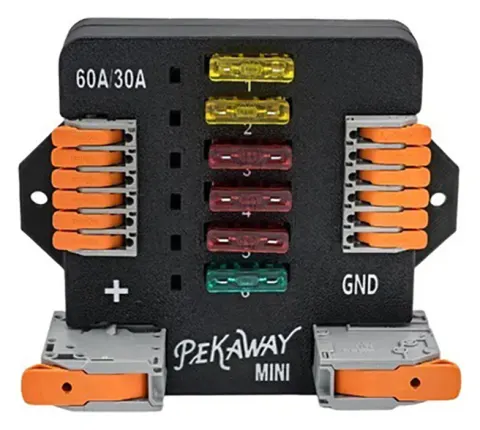 Bloque de fusibles Pekaway Fusy Mini con terminales WAGO