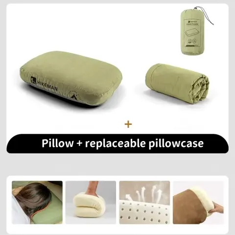 Almohada para acampar al aire libre, almohada Cervical de viaje de espuma viscoelástica, almohada portátil para almuerzo, almohada con memoria de rebote lento