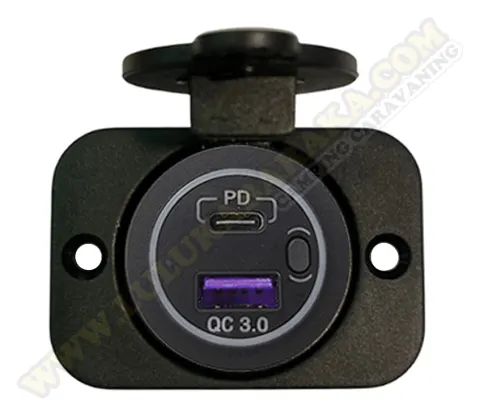 Toma USB 3.0 + conector C con interruptor