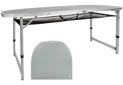 Mesa plegable altura regulable para camping con malla Aktive