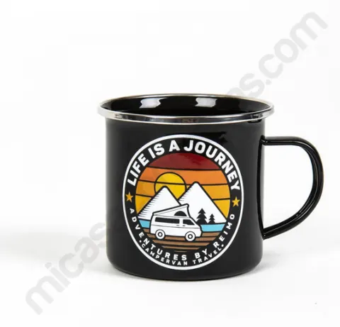 Taza esmaltada La vida es un viaje