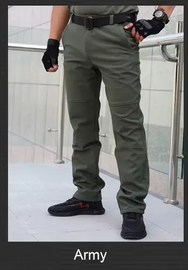 TRVLWEGO Pantalones de senderismo gruesos y cálidos de lana para hombre, pantalones de invierno a prueba de viento para exteriores, pantalones de senderismo, camping, esquí