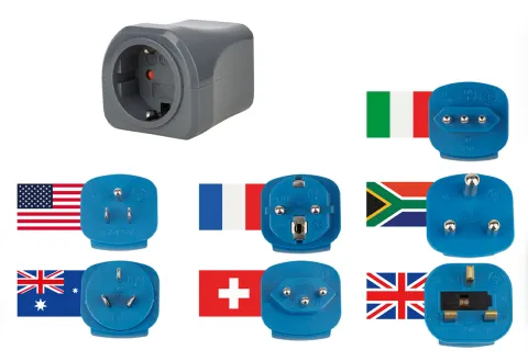Brennenstuhl kit de enchufes de viaje – apto para 7 países