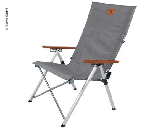 Silla Plegable Joplin Luxury, Tapizada, Gris Moteado, Reposabrazos De Madera