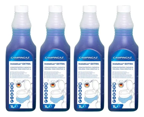 Pack 4 Campingaz INSTABLUE EXTRA 1L – Botellas líquido para inodoro químico WC