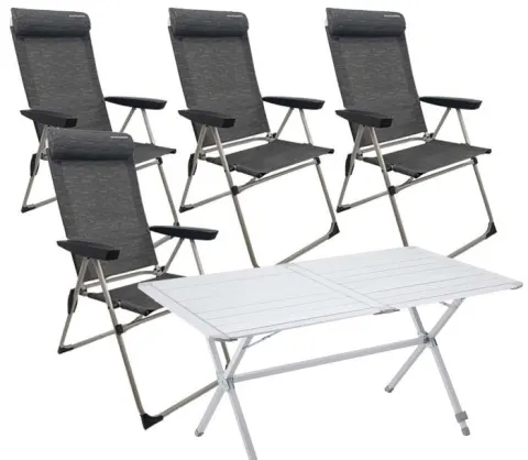 MUCHOCAMPING Pack Confort Range 4 Sillas Miami Mesa Minimal