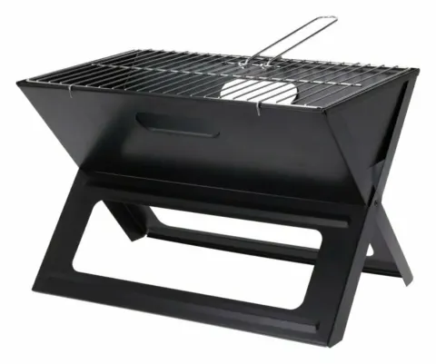 Barbacoa de carbón plegable en forma de X