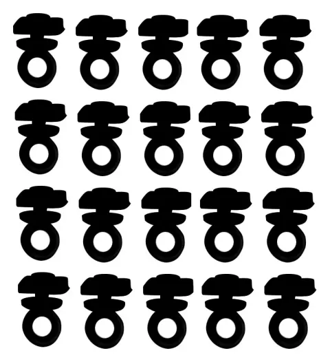 Obelink topes con rosca (20 piezas) – negro