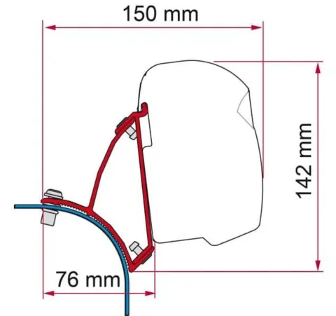 Fiamma F43 adaptador VW T5/T6 Transporter Multivan techo elevable