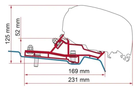 Adaptador de toldo F65/F80 para Ford Transit H2L3 Fiamma