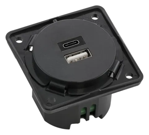 Toma empotrable Berker integro con USB A/C, color antracita