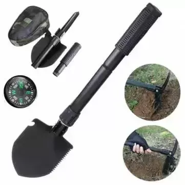 Pala y Pico con brujula plegable camping caravaning multiuso – Ref. 4719386