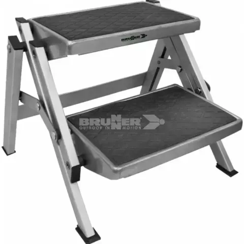 Brunner peldaño doble de aluminio para caravanas, autocaravanas y camper. – Ref. BR7225149N