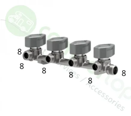 Llave de paso de 4 vias. 8mm – Camper Top Services S.L.