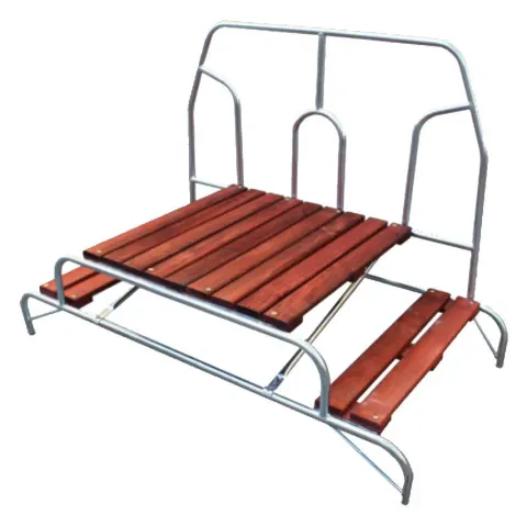 Somerjaus BANQUETA MODULO BARANDILLA madera – Escalón doble para caravana