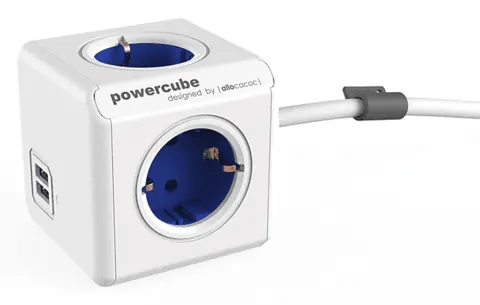 PowerCube Extended USB cubo azul con cable de 1,5m