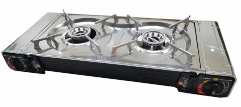 Cocina de gas portátil con 2 quemadores INCASA