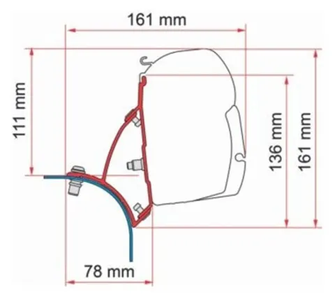 Adaptador VW T5/T6 Lift Roof kit F45S
