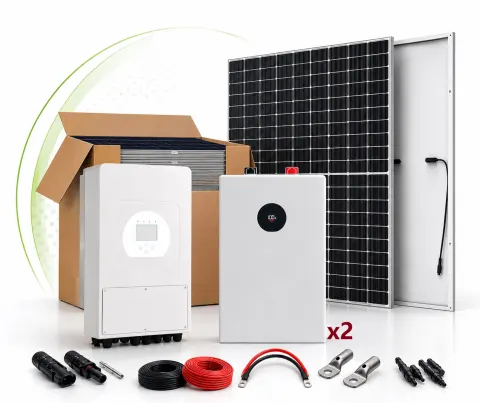 Kit solar híbrido de 12KW con batería 32KWH | WccSolar