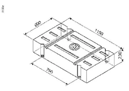 Lilie Universaltank Natur, 146L, H230XB1150XL600MM