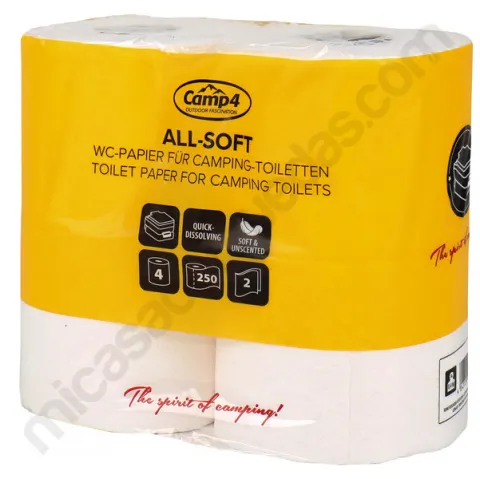 Papel higiénico ALL-SOFT para WC químico – 4 rollos