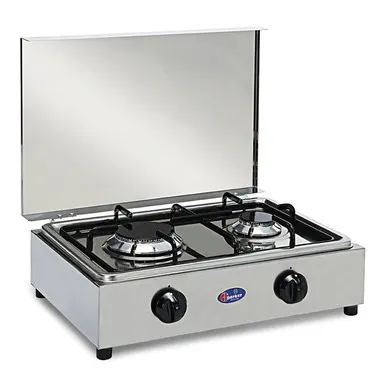 Cocinadora de gas 2- Llama con protección de encendido y accesorio de cocción extraíble – Parker – Parker Edel.koch.2fl.30mb
