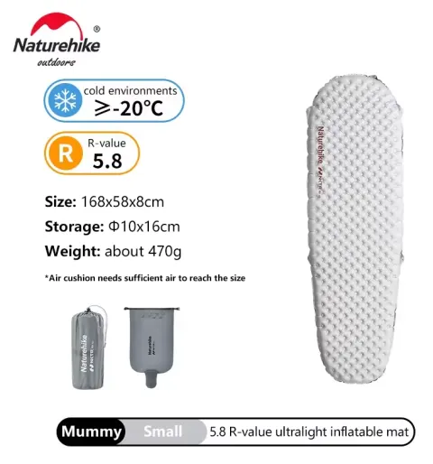 Colchón inflable para camping Naturehike 2026 Local R 4.6/5.8/8.8, ligero y portátil, colchoneta para dormir en tienda de campaña, para viajes al aire libre, senderismo y playa.