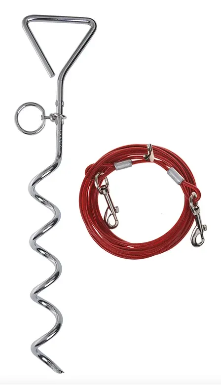 Piqueta de Sujeción en Espiral con Cable de 4,5 m para Mascotas