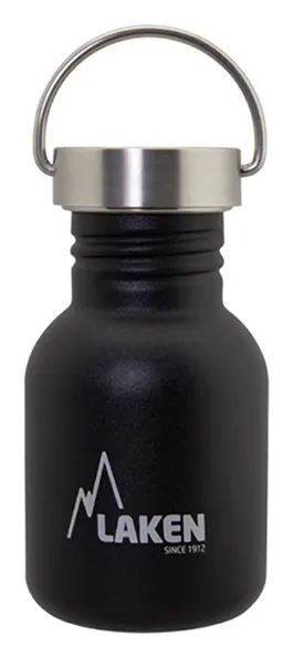 Laken Basic Steel botella para beber de 350 ml – Black