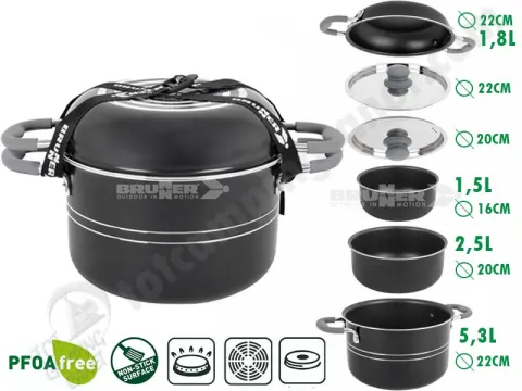 Bateria de Cocina Flavor 7 + 1 D.22 Brunner