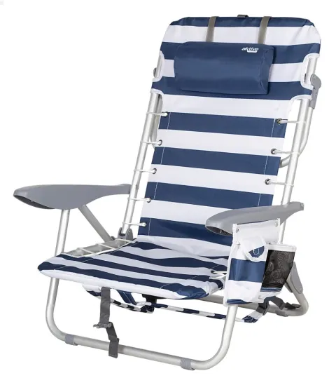 Silla de playa multiposición marinera con asas mochila