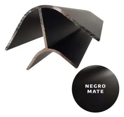 Perfil de aluminio ángulo corto negro mate 2m