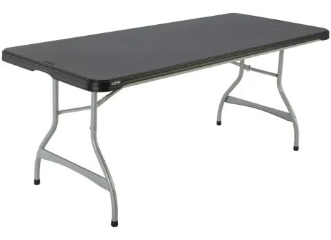 Mesa rectangular plegable negra Lifetime | Mesas Plegables