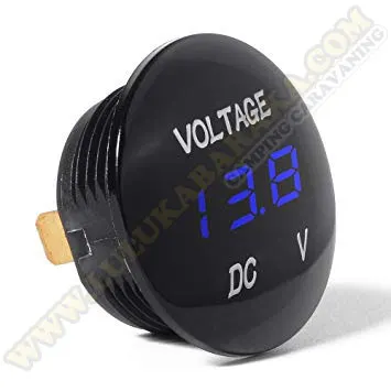 Voltímetro 12V redondo 2 con interruptor pulsador