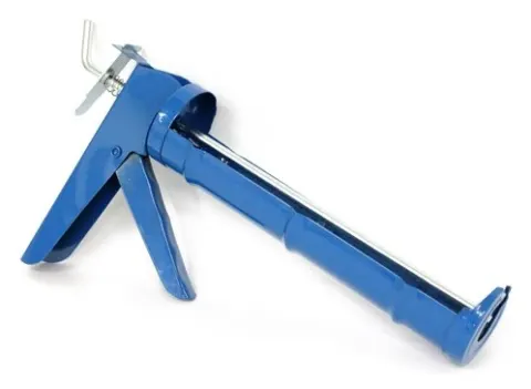 Pistola de silicona Brixo azul con vástago de cremallera