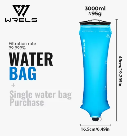 Bolsa de Filtración de Agua WRELS para Sistema de Filtración de Agua, Pajita Filtrante de Agua para Supervivencia, Plegable, Libre de BPA