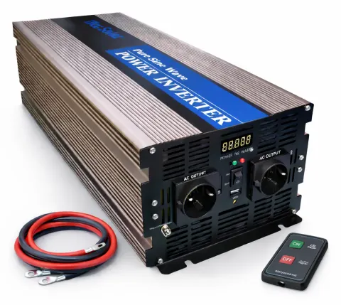 Inversor solar 5000w 12v Onda pura LCD + Mando + Cables WccSol