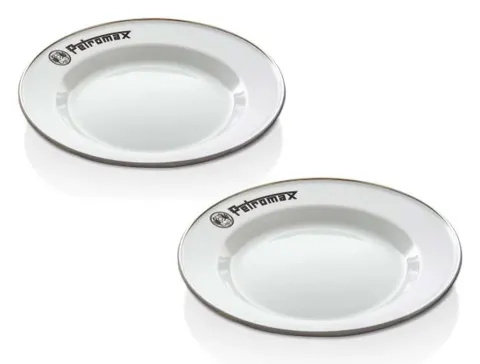 Petromax Enamel Plate Set – Pack 2 platos esmaltados blancos