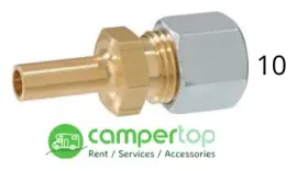 Adaptador para tuberias de gas 8mm Hembra 10mm – Camper Top Services S.L.
